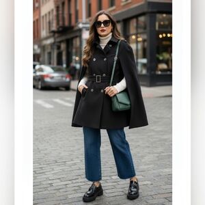 Jessica Black Pea Coat